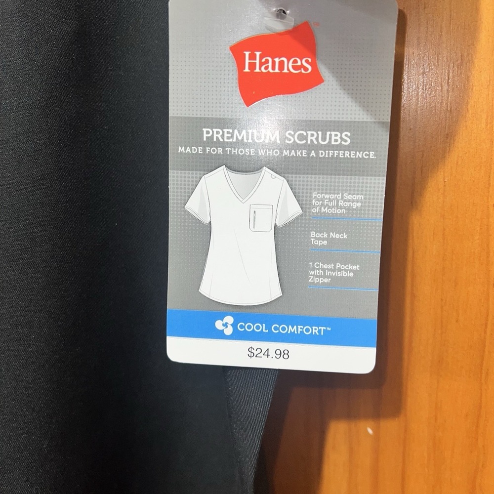 Hanes Women's 2X Premium Short Sleeve V-Neck 1-Pkt ScrubsTop, Style HWP102 - Picture 4 of 4